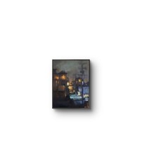 Los Angeles Nocturne Cityscape Abstract Night Alley Landscape 6×8 Oil Painting