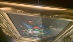 VTG S.EASTON OIL PAINTING ON CANVAS STILL LIFE 21 1/2″ x 17.25″for 16″ x 12″