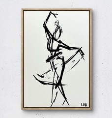 Laeknapes Flow Dancing 10×7 Original Abstract Paper Museum Home Painting Artwork