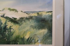 Vtg Cape Cod Dunes Watercolor Robert F. Calrow Signed Framed Matted HTF VGC