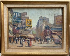 French School 20th Century Paris View 1929 Signed J Pougny Oil Painting