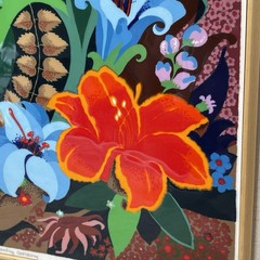 Noel Spangler ~Flower Forms II, A Country Gathering~ Enamel On Aluminum Painting