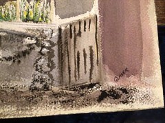 Artist GLASER Watercolor PAINTING “Jack Lee Produce” City Urban Scene