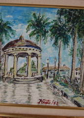 Original Hecto Vidal Oil Painting Glorieta Parque Guanajay Pinar Rio, Cuba 14×11