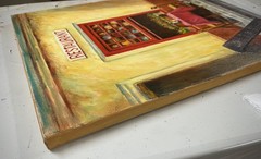 Paris Cafe Restaurant Wine Large Original Oil Painting 16”x20” Kaloustian Art