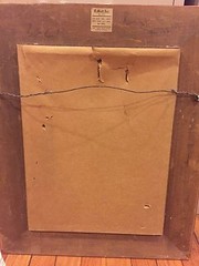 Vintage ’74 Painting On Wood Panel With Custom Hand Carved Frame