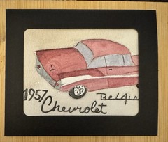 “1957 BelAir” ACEO Watercolor By DBossert Features Classic Chevrolet Car