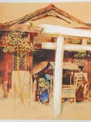 Martha Walter Original Watercolor painting „Asian Market“