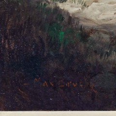 Max Bruck After Adolf Lüben – Framed 20th Century Oil, Calling for Supper