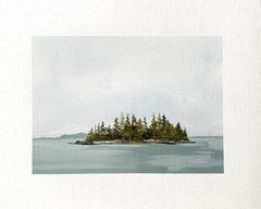 8×10 Maine Original Oil Seascape Painting Boothbay Harbor Pines Coastal Signed