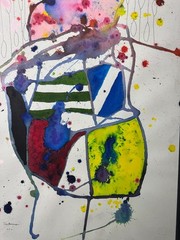 Tim Aanensen 2011 „Abstract Composition“ Mixed Media Painting – Signed/Framed