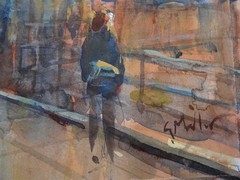 GERRY MILLER – „Berlin Market“. Watercolour painting on paper. 23x27cm