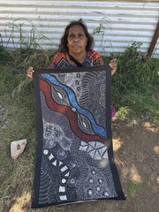 Rayleen Price Pula, Authentic Aboriginal art .Incl Photo’s and COA.