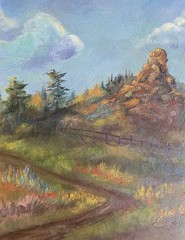 Original Wyoming Rock Formations Landscape In Oils 8×8”