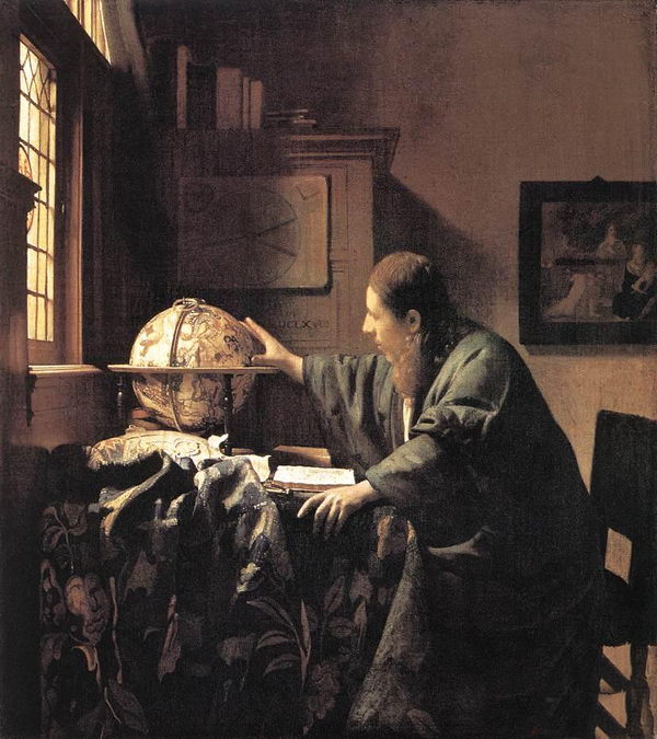 Beautiful Oil painting Johannes Vermeer – Young Man portrait The Astronomer 36″