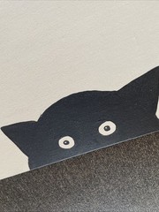 Humorous Cat Face Painting 20×16″ Black Gray Orange Tabby Siamese