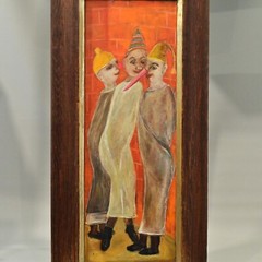 MARC CHAGALL Attributed Original Vintage WPA Double Sided Portrait Oil Painting