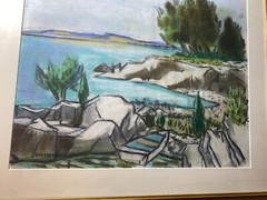 Frederick Childs (1908 – 1978) „Coastal Landscape“ Pastel Painting-Signed/Framed