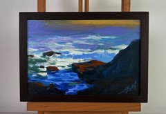 Acrylic Painting The Fusion Of Sunset And Sea M. Patskan Original nAAA4859