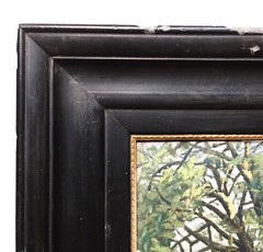 Antique Postimpressionist Plein Air Landscape Oil Painting, 1919 Artist Signed