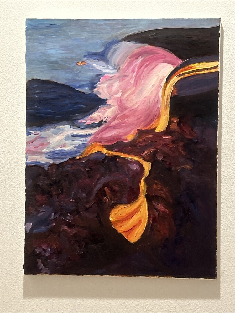 Original Oil Painting On Canvas Volcano In Hawaii 24″ x 18″ x 1/2″