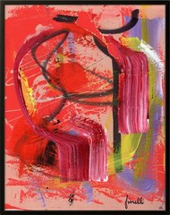 Original FINELLI 11×14 Abstract Acrylic Earth Tones Red Canvas Decor COA G13O