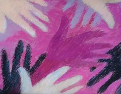Original painting of hands, symbolizing diversity, equity, inclusion by D. Wend