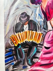Figurative Oil on Canvas Painting Titled “ Pasion Tanguera “ Hand Signed Dated 2