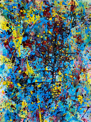 Mikol Merlin Signed Original Abstract Painting MCM Mid_Century Modern Style Art