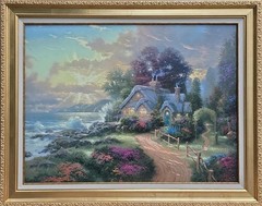 Thomas Kinkade A New Day Dawning 25.5×34 S/N with Cert Oil on Canvas