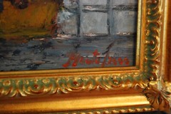 FRAMED SIGNED ORIGINAL OIL VIOLET FLOWERS ON POT A STILL LIFE ARTIST HECTO VIDAL