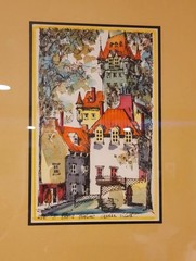 RUE DU TRESOR QUEBEC CANADA ORIGINAL WATERCOLOR PAINTING ARTIST SIGNED NICOLAS