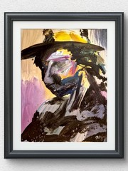 Original Hand Painted 11×14 Cowgirl Acrylic Signed Moody Abstract Wall Art P226