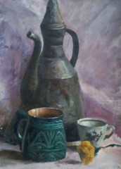Oil painting Still life Ukrainian painter cardboard original home decor art
