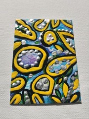 ACEO Original Art Card, 100% Hand Painting, 2.5 x 3.5 in, Acrylic Abstract