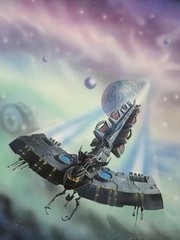 Original Painting by Greg Winters „Alien Spaceship in Far off Galaxy“
