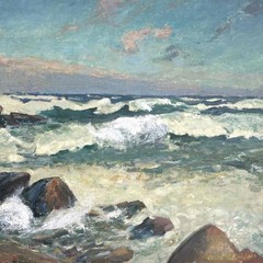 Aksel Knudsen (1903) Nordic Maritime Oil. Crashing Waves. 1940s. COA