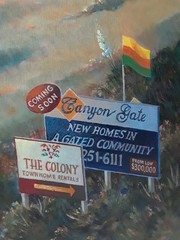 Original Watercolor on Canvas Signed Don Trout Santa Clarita New Development