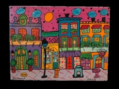 Geri Haywood „Royal Street“ happy art original acrylic painting