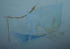 Mixed Media Surrealistic Allegorical Painting „Passages“ by Phyllis Alexandroff