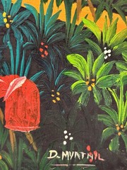 Vibrant Haitian Village Original Signed Painting, Cultural Fine Art Decor Gifts