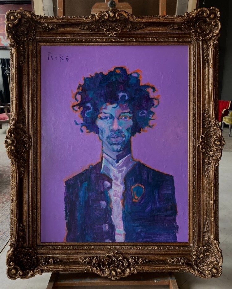 „Jimi“ Original Framed and Signed Painting of Jimi Hendrix by Tony Roko