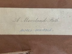 Alfred Armitage Watercolor Charcoal Painting antique Framed A Moorland Path