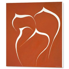Succulent in Orange 30×30 Original Abstract Art Acrylic Painting Large Canvas