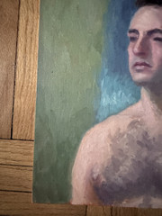 Vintage Academic Portrait Acrylic Board Male Man 12 x 16 Peter Feldman Gay Int