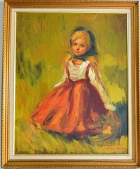 DULCE BEATRIZ 1931-2021 LARGE OIL PAINTING WOOD PANEL SIGNED MASTER CUBAN ARTIST