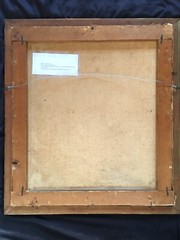 ANTIQUE OIL PAINTING LISTED ROY DEETS CASTLE LANDSCAPE GOLD FRAME 25.5″ X 28.5″