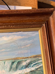 2019 Oil On canvas Niagra S/ Hayson after Frederick Church c1870 Antique Frame