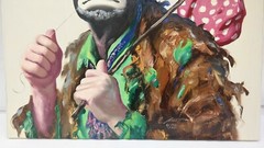 Clown Painting Rusty Rust EMMETT KELLY Painting Oil Canvas 1985 1/250 24″ x 20″