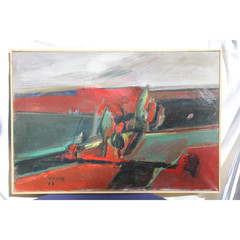 Belgrade „Vece“ Oil Painting signed by Milun Mitrovic